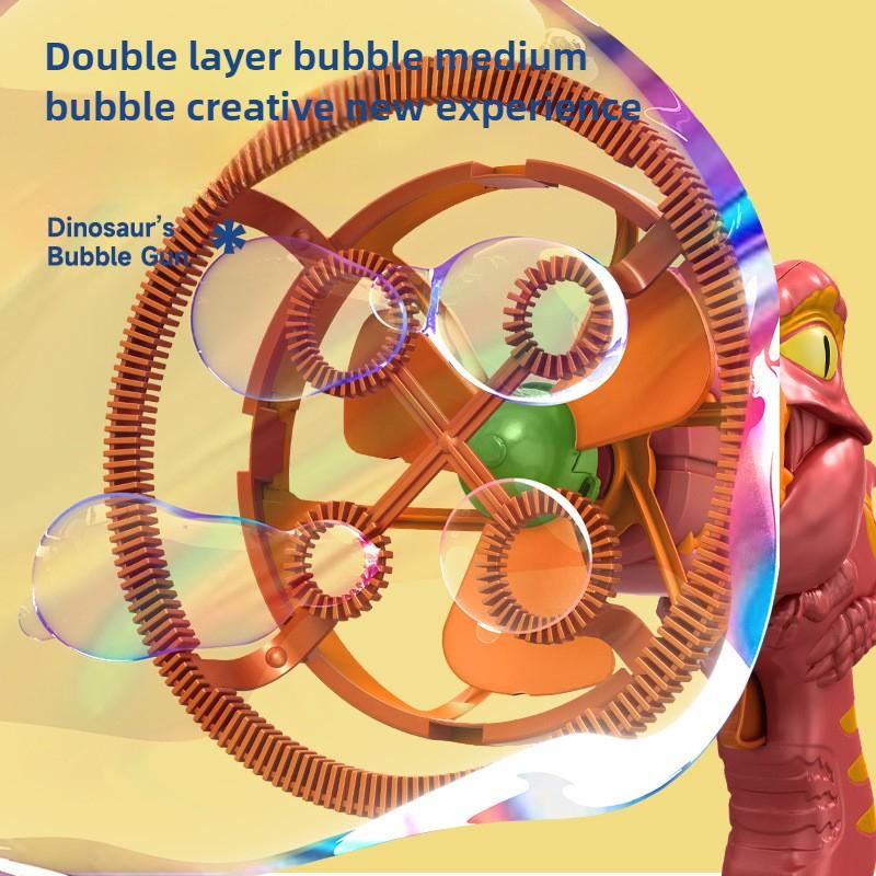 Electric Fan Bubble Gun Toys For Kids Dinosaur Soap Bubble Blower Children Bubble Machine Maker Children Summer Outdoor Bath Toy