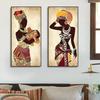 Afrikanische Schwarze Frau Leinwandmalerei Vintage Wandkunst Figuren Drucke Für Wohnzimmer Zuhause Raum Wand Dekorative Bilder