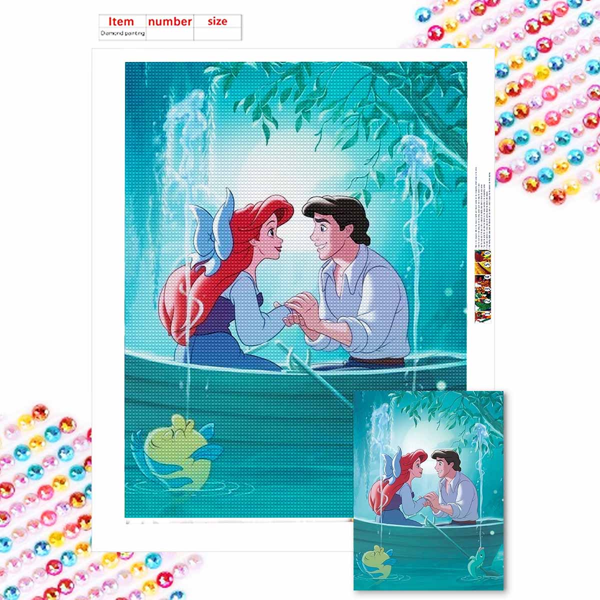 

5D Алмазная Живопись Сделай Сам Принцесса на Свидании Полная Выкладка Стразы Мозаика Вышивка Изделия Ручной Работы Домашний Декор Подарок Round 20x30cm