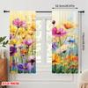2 Stück, 2D-Flachdruck Lichtfilternde Vorhänge Blumensinfonie(5) Vielseitiges, strapazierfähiges Polyester (ohne Stange) Urlaubs-Ldeal für