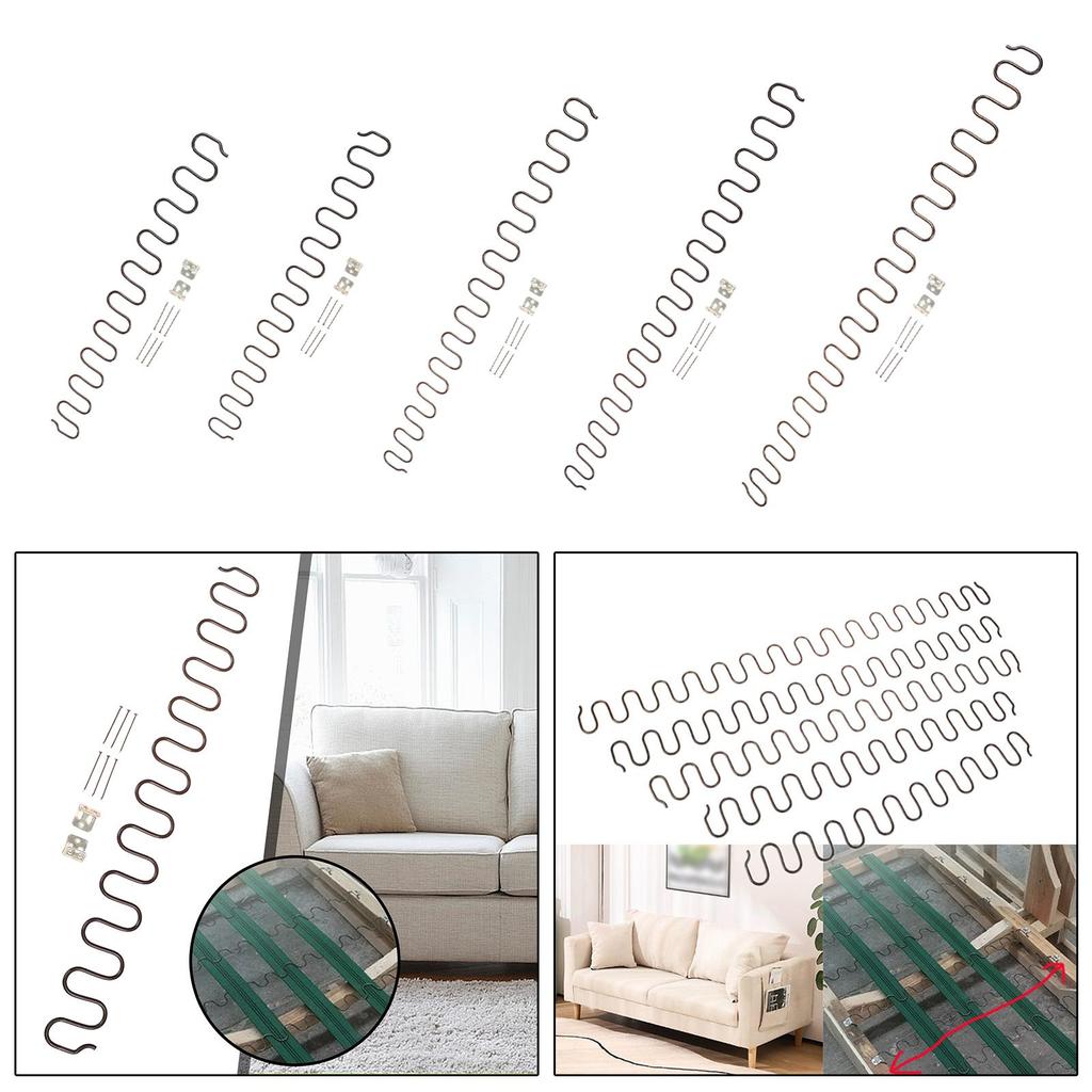 Sofa Chair Springs Kit Replacement Sofa Support Hardware DIY Supplies Zig Zag Springs for Repairing Furniture Home Settee Chair