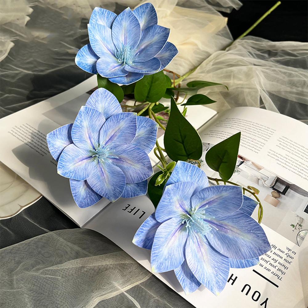 

Artificial Hand Feel Lotus Flower Wedding Floral Arrangement Materials Luxury Home Living Room Decor Christmas Photography Props синий