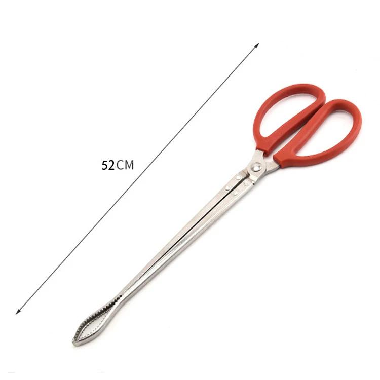 Durable Seafood Hand Tool Stable Multifunction Stainless Steel Crab Tongs Eels Clip Long Handle Kitchen Anti Slip