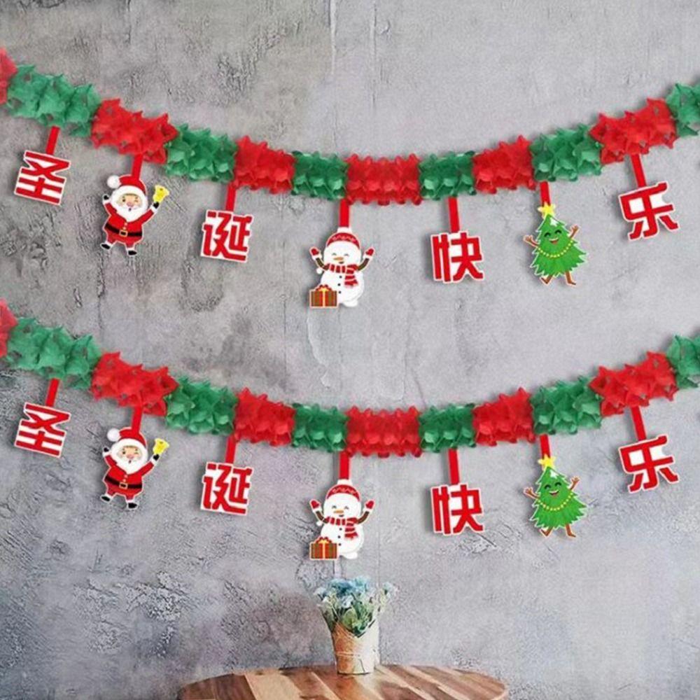 Creative 3 Meters Santa Claus Banner Cartoon Santa Claus Christmas Tree Garland Cute Happy New Year Christmas Decor