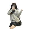 Women's High-End Solid Color V-Neck Sweater: College Style Japanese JK Autumn/Winter Knitted Pullover