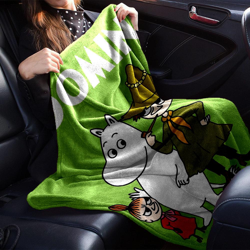 Moomin Temalı Baskılı Battaniye - Kanepe, Yatak, Seyahat ve Dış Mekan Kullanımı İçin Mükemmel | Makinede Yıkanabilir, Rahat ve Dayanıklı.