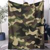 Blätter-Camouflage-Muster Flanell-bedruckte Decke geeignet für alle Jahreszeiten geeignet für Wohnzimmer Büro Sofa und Reise
