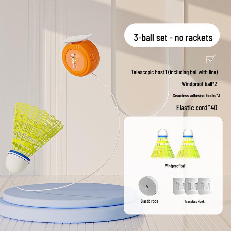 Elastic Rotating Badminton Trainer for Solo Practice - Indoor/Outdoor, Kid/Adult