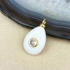 Vintage Water Droplet Natural Stone Inlaid Zircon Pendant Teardrop Opal Red Quartz Charm  for Men and Women's Jewelry