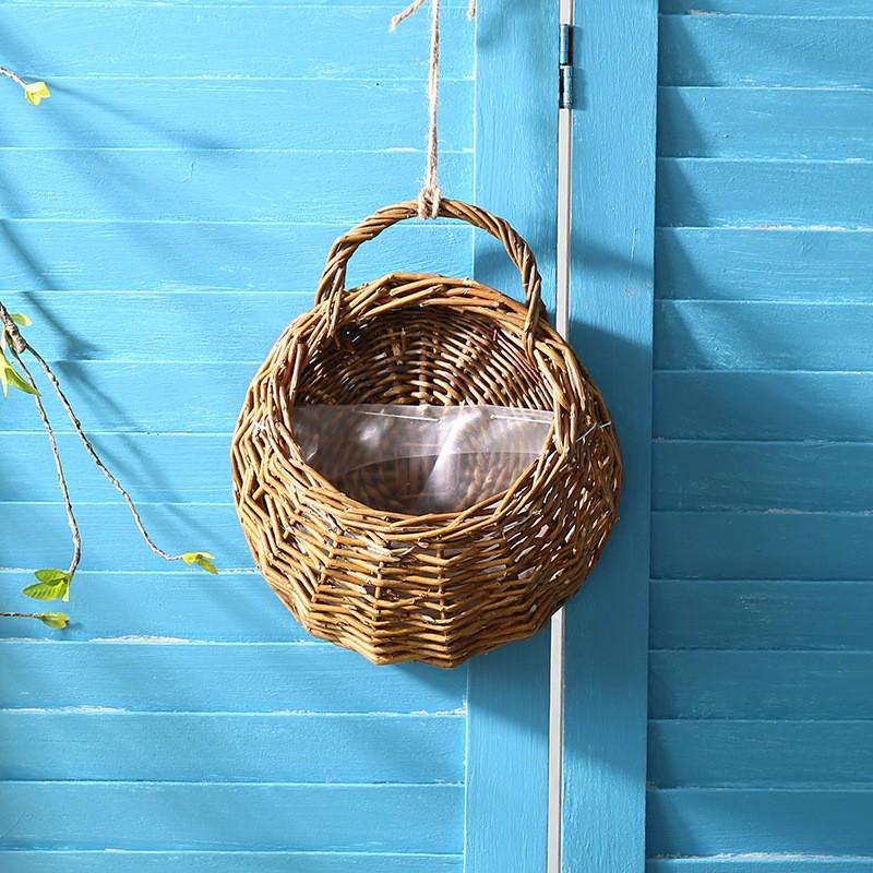 Handwoven Willow Wall Hanging Basket Decor Indoor Plants Rustic Boho Home Small Medium Large Sizes