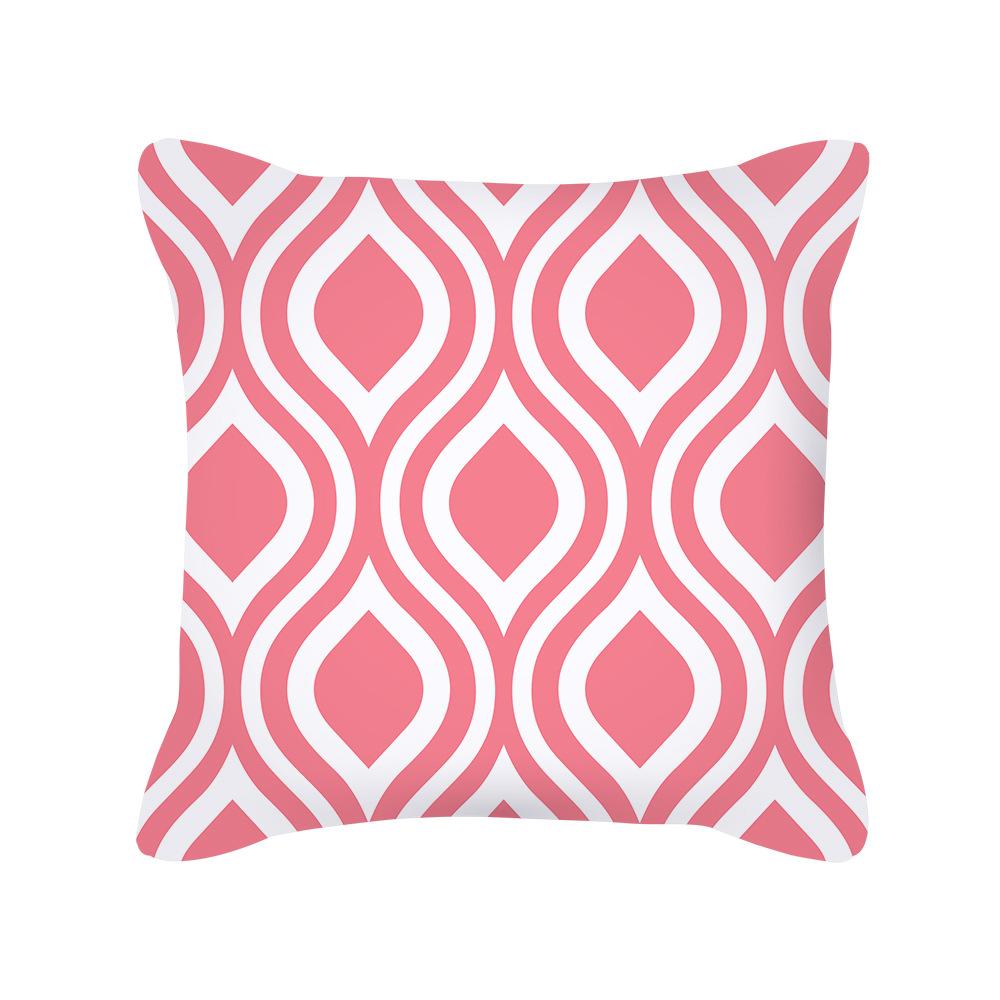Furniture Life Peach Skin Velvet Pillow Cover Nordic Style Geometric Pattern Office Sofa Cushion Cover