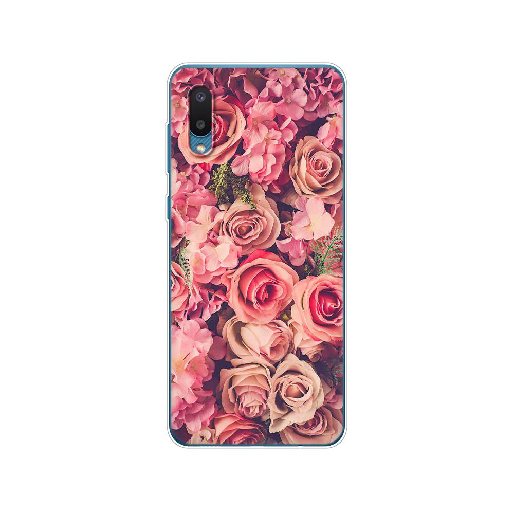 For Samsung A02 M02 Cover Soft Silicon Tpu Phone Back Case For Samsung Galaxy A02 Galaxy M02 SM-A022G A022 Bumper 6.5inch Flower