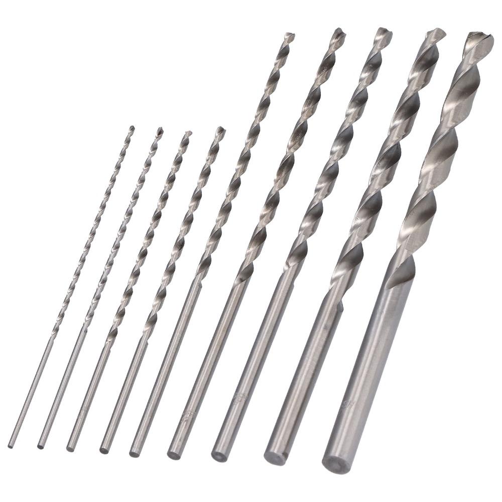 9pcs 200mm Length High Speed Steel Drill Bits 9Pcs Set Twist Drill Bit Set For Steel