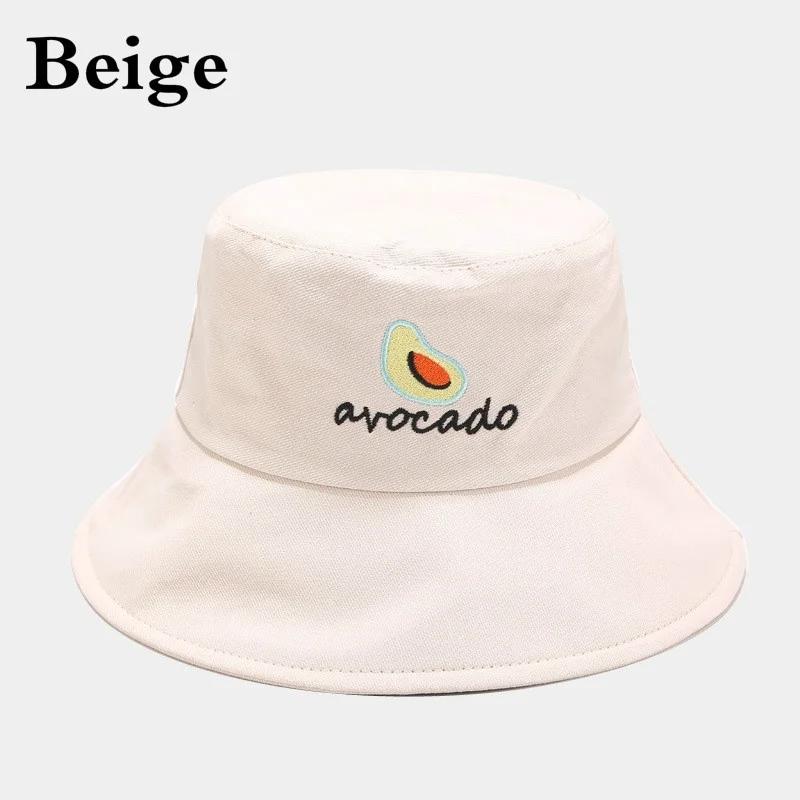 

Вышитая панама с авокадо, шляпа от солнца для активного отдыха, летняя рыбацкая шляпа для мужчин и женщин(56-58cm) Beige