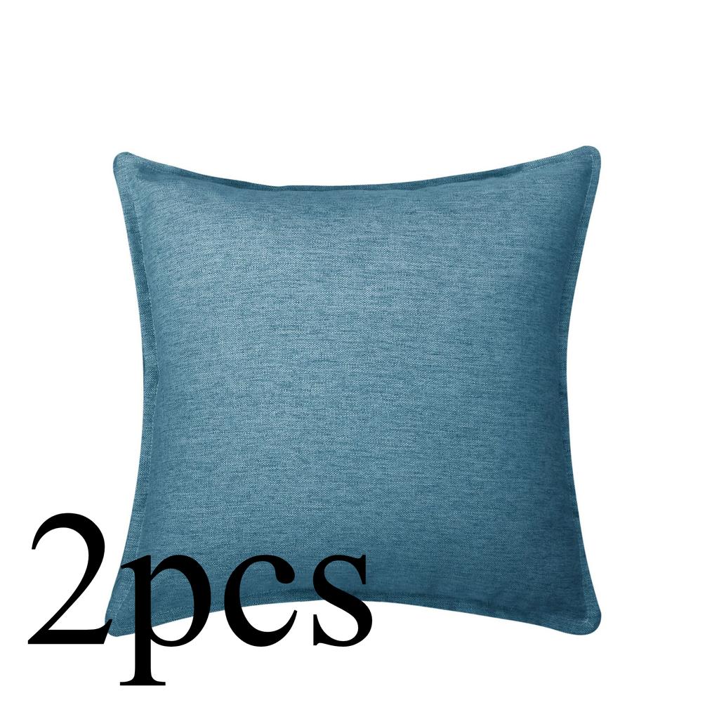 2 STÜCKE/SET Streng Ausgewähltes Kissen mit Saum in Leinenoptik, Kissenbezug für Wohnzimmer, Sofa, Bettwäsche, Unifarbener Kissenbezug ohne Kissenfüllung