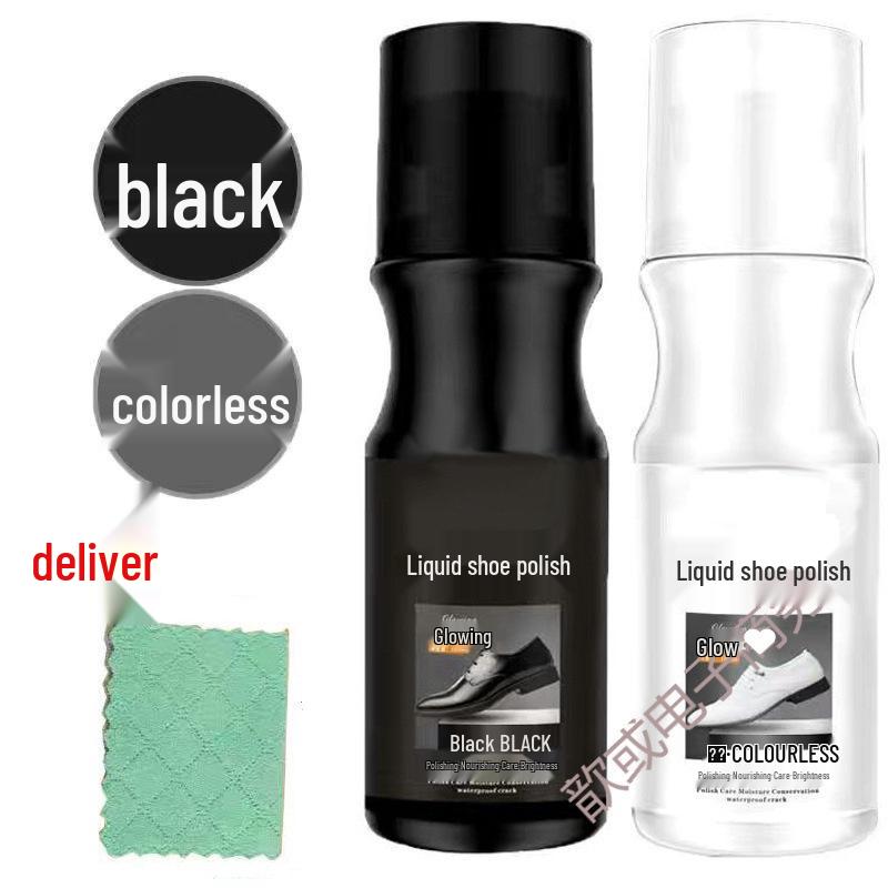 Colorless Transparent Leather Shoe Maintenance Polish with Integrated Brush