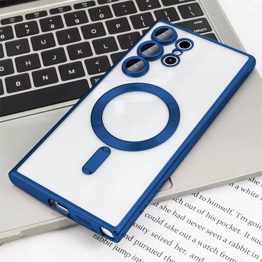 Luxury Plating Glitter Silicone Case For Samsung Galaxy S25 Edge S24 S23 S21 Fe S22 Ultra Plus Magnetic Magsafe Clear Soft Cover