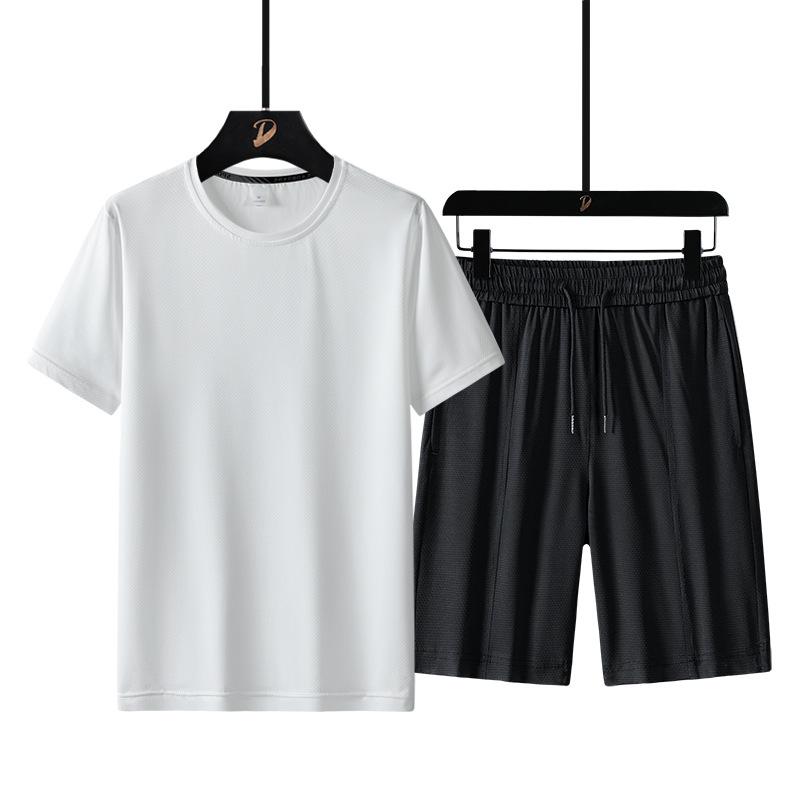 Men's Quick-Dry Breathable Loose Plus Size Summer Shorts & T-Shirt Fitness Casual Set
