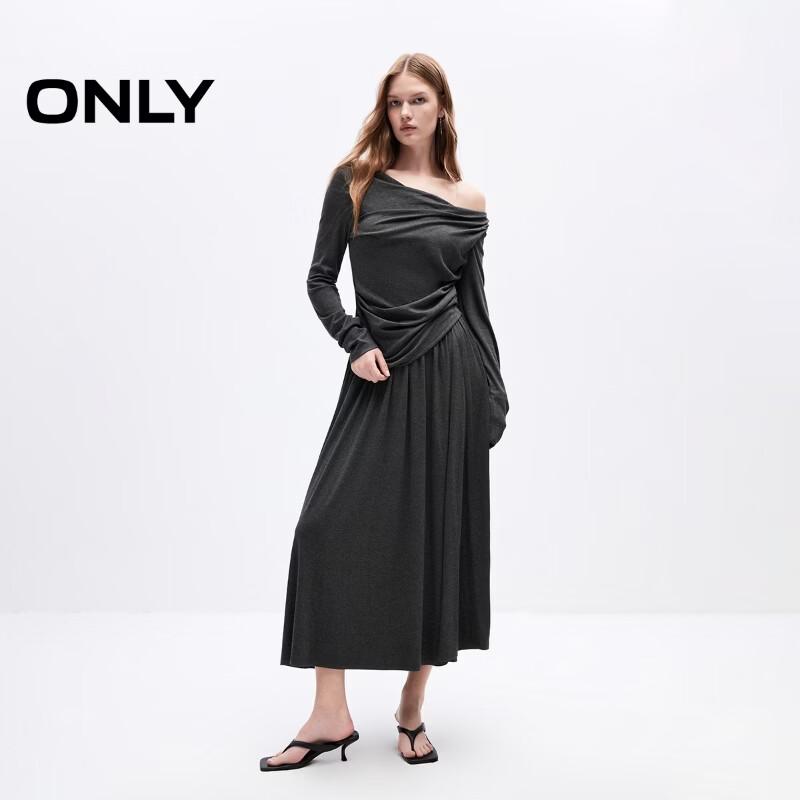 ONLY Women s 2026 Autumn Relaxed Asymmetric Draped Two-Piece Long Dress Set XL