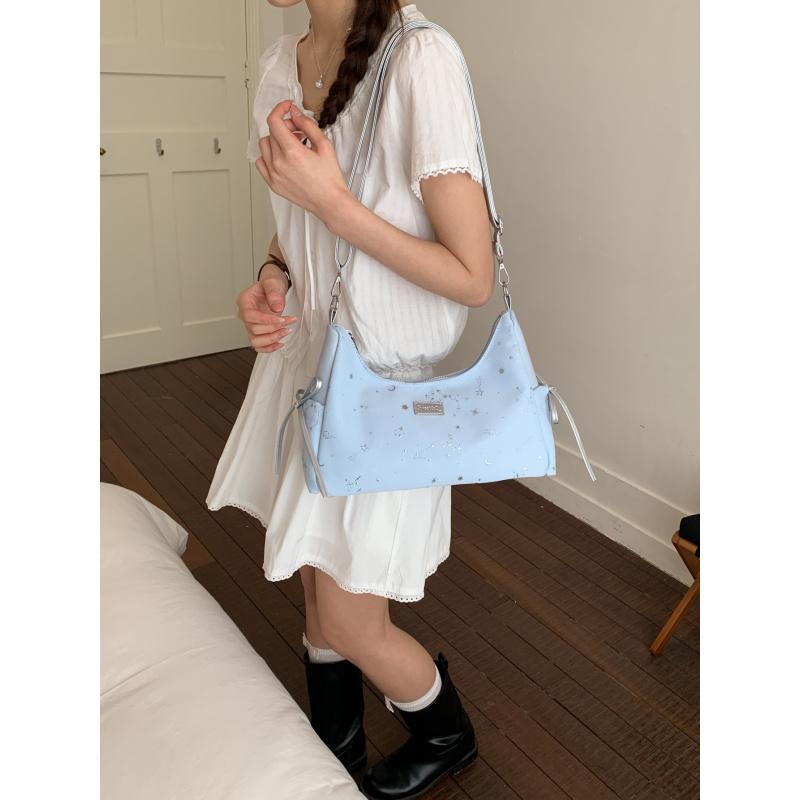 Korean-style niche blue star handbag for women2026New stylish large-capacity shoulder and crossbody tote bag