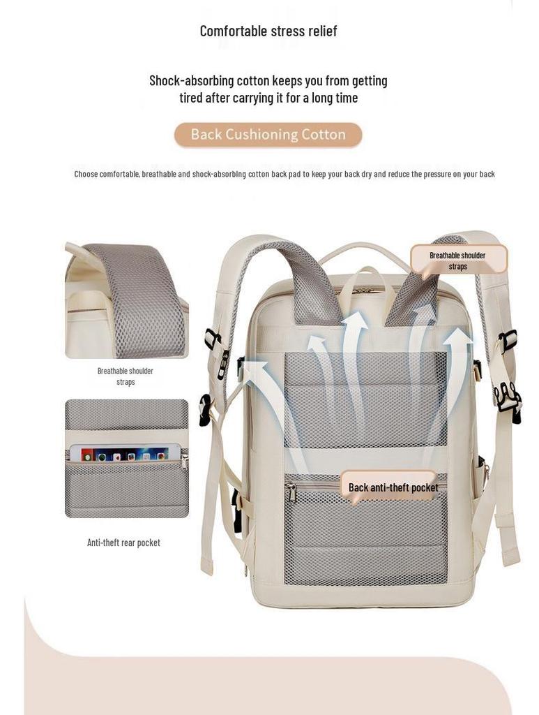 Erweiterbarer USB Business-Reiserucksack für Damen