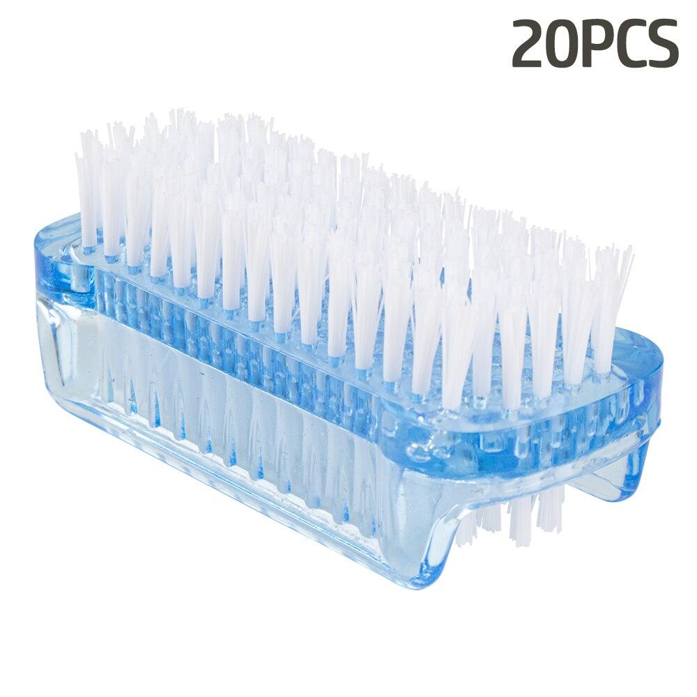 10/20/30/50Pcs Plastic Nail Dust Powder Cleaning Brush Double Sided Hand Fingernail Toes Scrubbing Brush Cleaner Pedicure Scrub