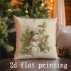 Home Decor Christmas-themed Snowy Scene Pillow Covers Pattern Cushion Cover Suitable for Sofa Bedroom Car Pillow Cover