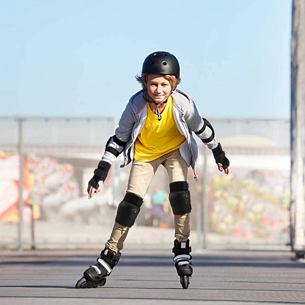Durable And Safe 6Pcs Adult/Child Knee Pads Elbow Pads Wrist Guards Protective Gear Set For Skateboarding Biking Skating Cycling Outdoor Sports