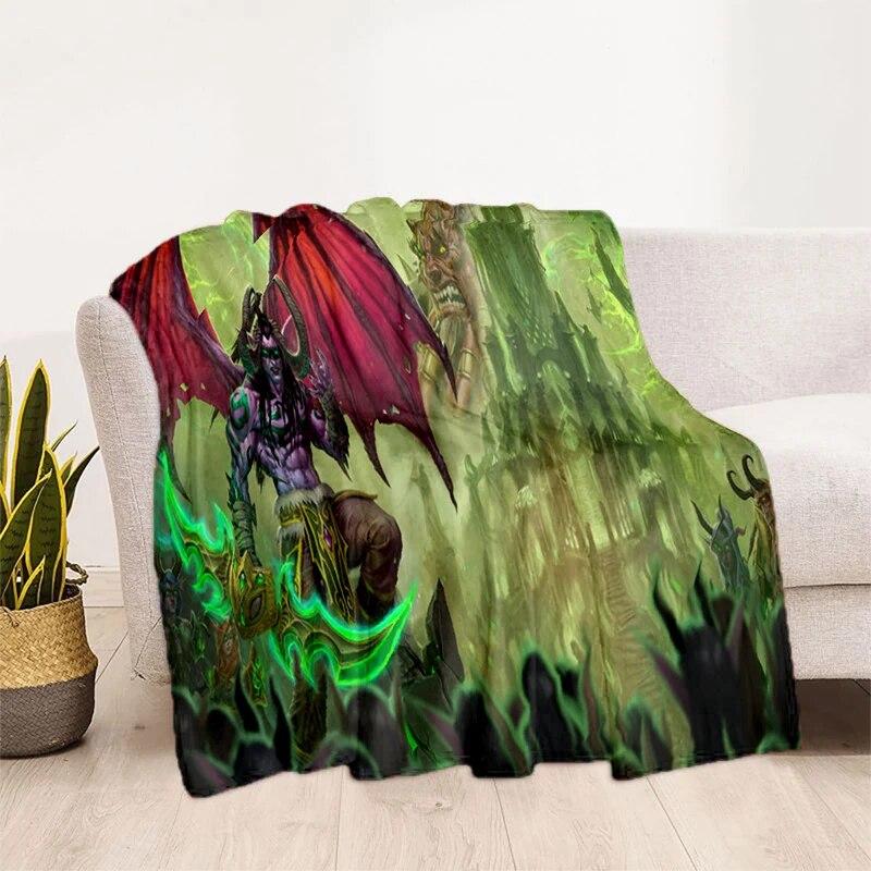 World of Warcraft Pattern Oversized Manta Sofa Bed Cover Soft and Hairy Blanket Plaid Soft Warm Flannel Throw Blankets Fans Gift