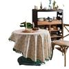 Tablecloth Floral Printing Dining Table Cloth Cotton and Linen Round Fabric Small Round Table
