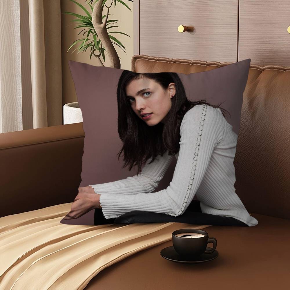 M-Margaret Q-Qualley Personalized Pillow Cover Kids Bedroom Wild Party Decor Pillowcase Kid Birthday Shower Gift