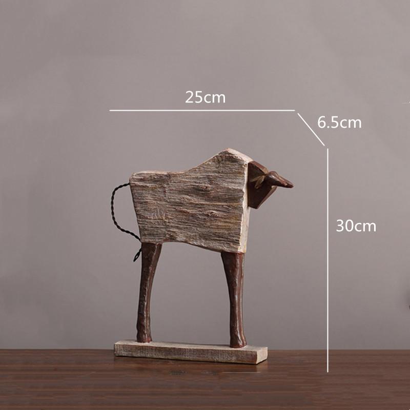 Creative Resin Ornaments The Horse Horse Simulated Animal Sculpture Wood Grain Road Handmade Arts Crafts Decorative Figurines
