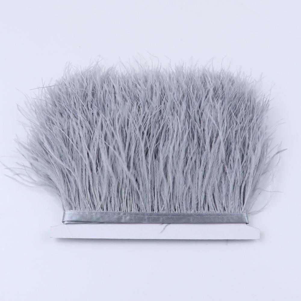 1Meter Colorful Real Ostrich Feather Trims Ribbon 8-10cm White Plumes for Party Dress Clothing Decoration Sewing Feathers Crafts