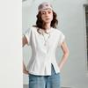 Chuyu Women's Lace Patchwork Short Sleeve T-shirt
