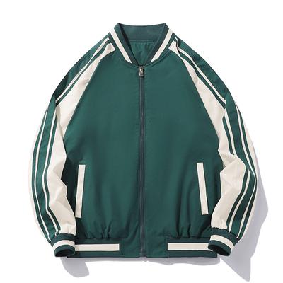 Jacket Men's Striped Baseball Collar Autumn and Winter New Style Men's Korean Style Youth Casual Personality Jacket
