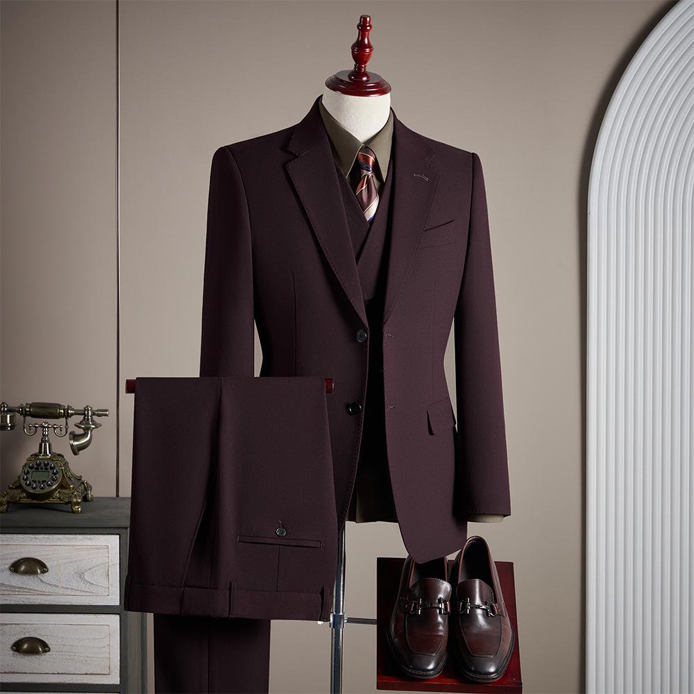 Luxury Men's Custom Suit Set - Tencel Cotton Wool Blend, Fine Twill Fabric, Business Formal Wear.