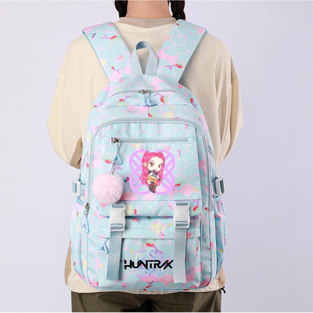 Anime K-Pop Demon Hunters Printed Backpack Large Capacity Bookbag Student Boy Girl Schoolbag Outdoor Large Capacity Waterproof Laptop Travel Bag