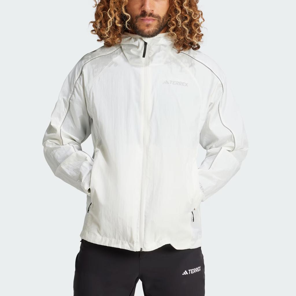 adidas Multi UPF Wind.RDY Jacket Outdoor Windproof Sports Zip Hooded Jacket Men Jackets White JG5709