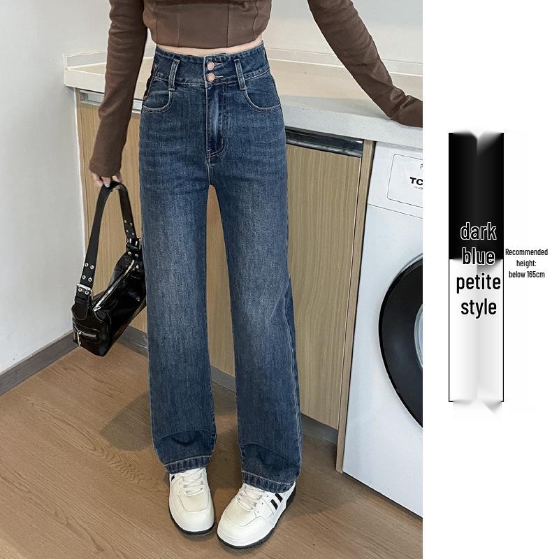 

Женские винтажные сине-серые джинсы с высокой посадкой, широкими штанинами и стройнящим эффектом - Коллекция Осень 2025 (Стиль 6529) M