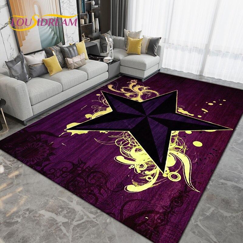 Pentagon Five-pointed Star Area Rug,Carpet Rug for Living Room Bedroom Sofa,Kitchen Bathroom Doormat Non-slip Floor Mat Gifts