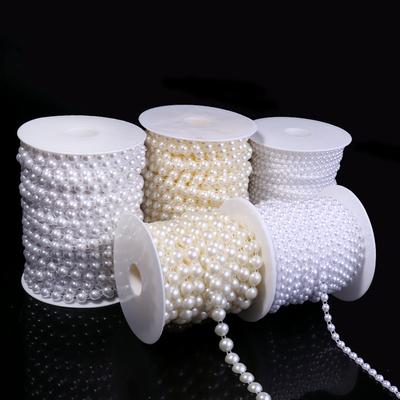 5yards/roll ABS Imitation Pearl Half Round Pearls Chain 4-10mm Cotton Thread Beads Chain For Wedding Party Christmas Decoration