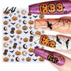 DIY Nail Stickers Halloween Self Adhesive Stickers Pumpkin Bat Moon Star Manicure Decals Holiday Supplies Art Decoration for Home Salon