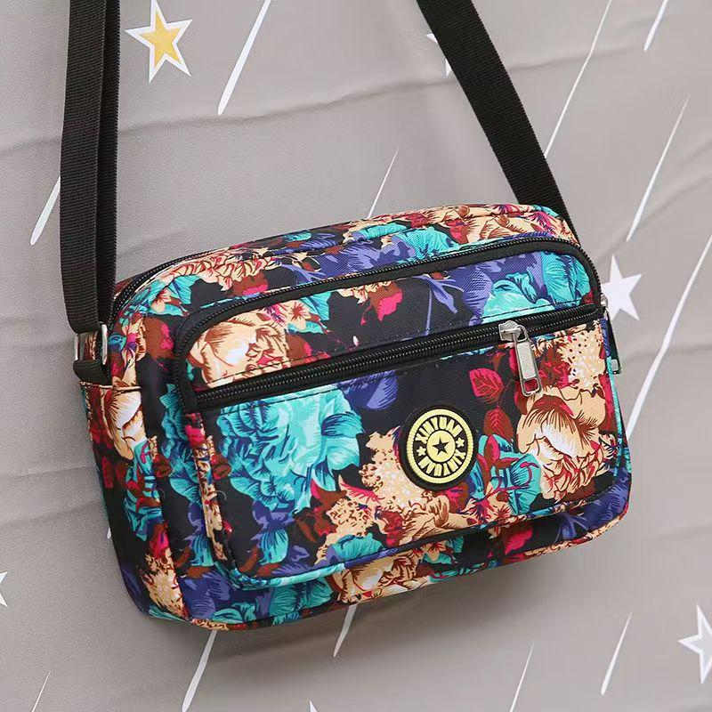 Floral Oxford Cloth Crossbody Bag for Women - Versatile Canvas Bag for Moms and Seniors
