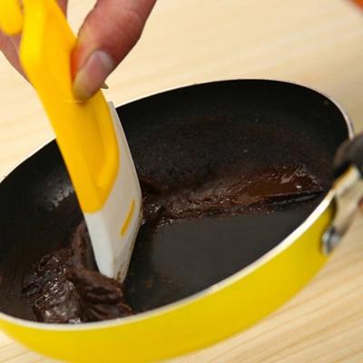Silikon Kazıyıcı Pot Alt Temizleme Yüksek Sıcaklığa Dayanıklı yapışmaz Tava Temizleme Kazıyıcı Yağ Küreği