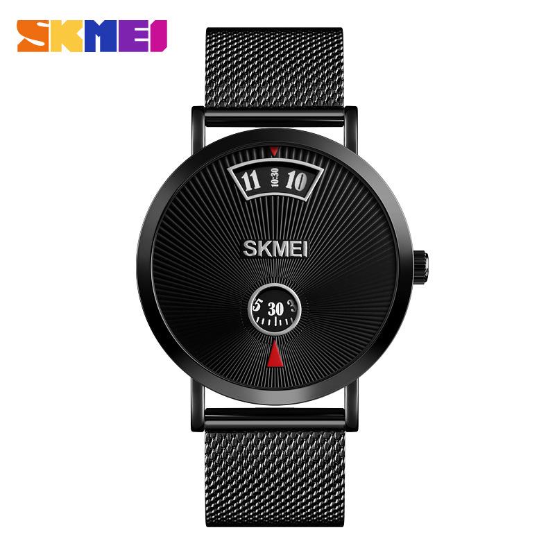Fashion creative new waterproof men's business quartz watch hot sale simple mesh belt watch men
