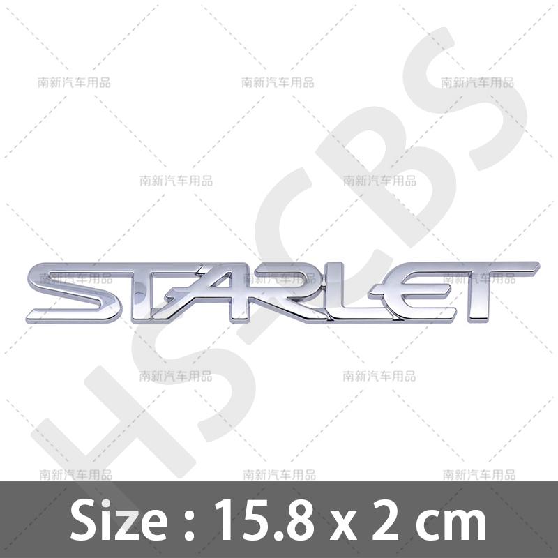 3D  Metal Car Body Emblem Starlet Logo Tailgate Letter Decals Styling Badge Rear Trunk Fender Emblems Sticker Accessories чёрный