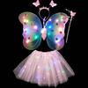 1 Set Luminous Butterfly Wings Set Kids' Glowing Wings Outfit for Halloween Costume Party Decoration