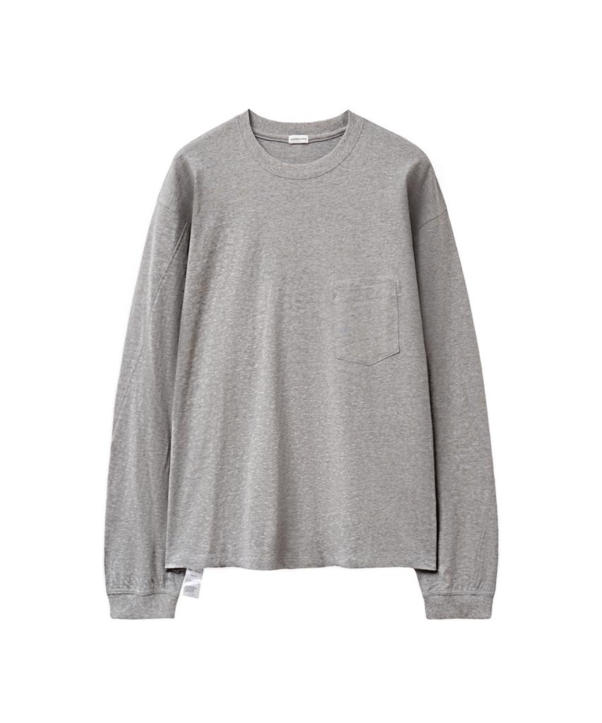 YOUCHE PRET A PORTER Sq Slant Long Sleeve Tee Heather Gray