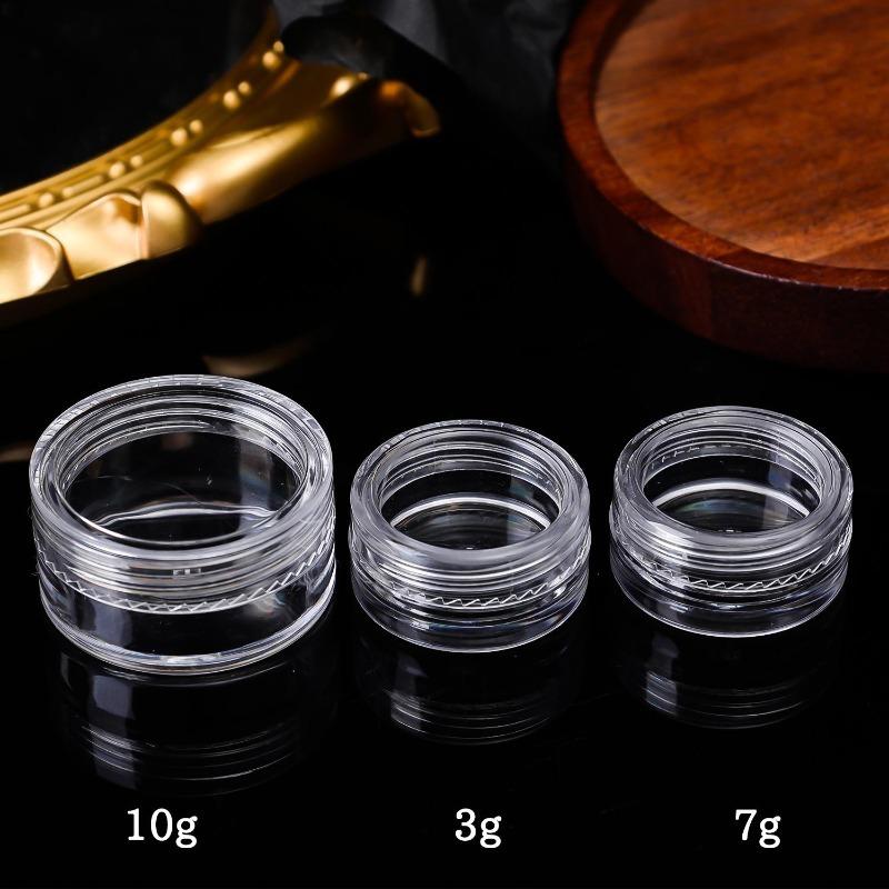 3g/7g/10g Mini Transparent Cosmetic Bottles Round Storage Box Portable Travel Container with Lids for Nail Arts Jewelry Earrings