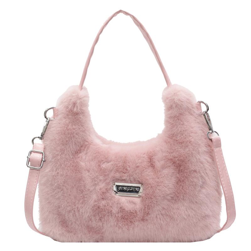 Autumn and Winter Plush Small Bag New Soft Niche Bag Portable Commuter Versatile Wool Bag Messenger Bag Female